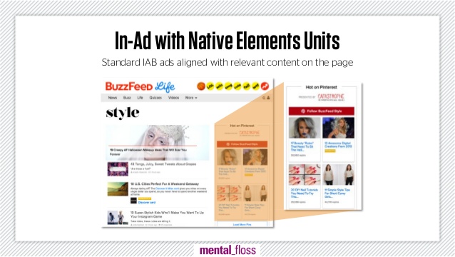 In-ad with native elements units