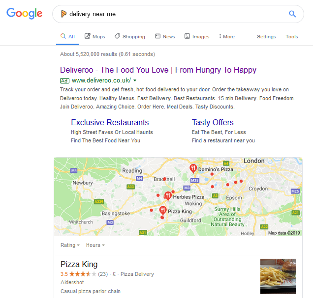 Pizza emoji search results